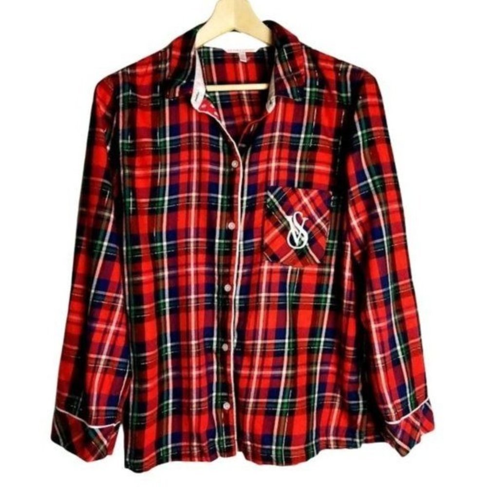 Victoria Secret Intimates & sleepwear plaid buttons down pajama shirt M